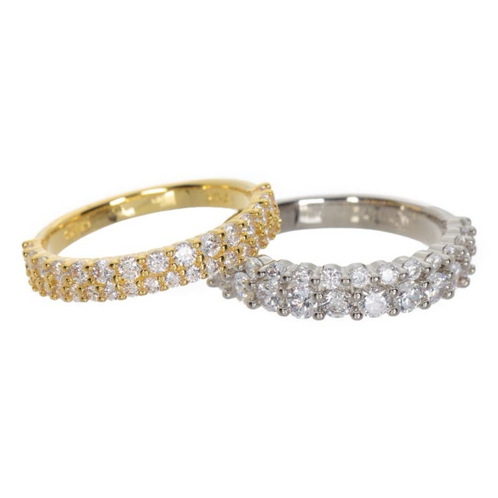 NORDSTROM RACK Two-Tone Pavé CZ Ring Set